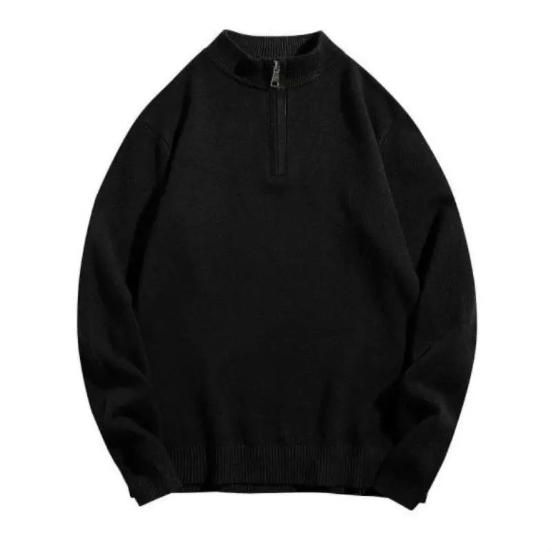 Men's Quarter-Zip Sweater Pure Mock Neck Knit Long Sleeve Pullover Sweater Turtleneck Streetwear Autumn Long Sleeve Coats