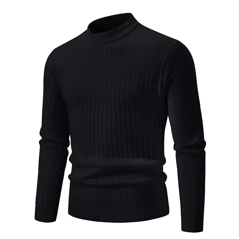 Mens Oversized Long Sleeve Mock Neck Sweater Fall Knit Pullover Sweaters Autumn Waffle Streetwear Winter Warm Jacket Coats
