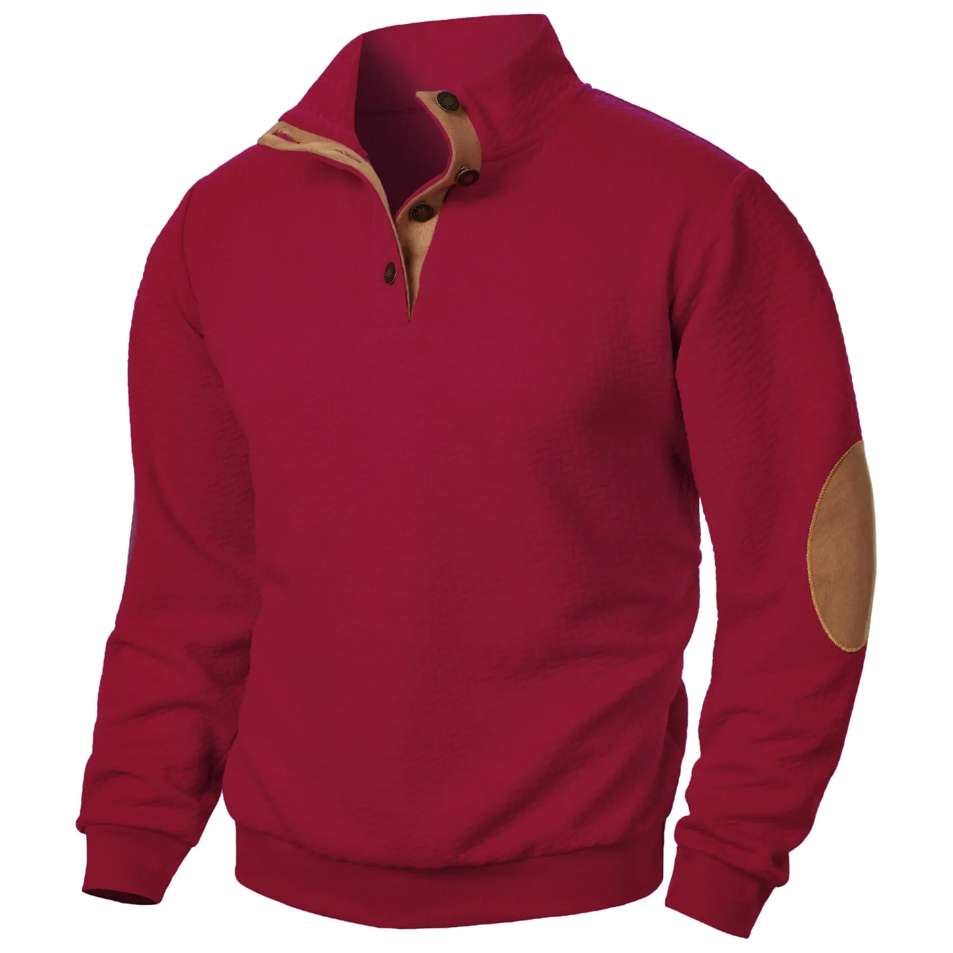 Men's Casual Jacket Coats Casual Long Sleeve Stand Collar Button Pullover Sweatshirts Outdoor Mock Neck Streetwear for Men
