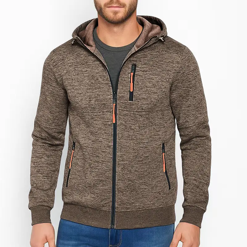 Outdoor Men Hoodies Casual Hoodies for Men with Zip Pockets Full Zip Long Sleeve Sweatshirt Sports Lightweight Hooded Jacket