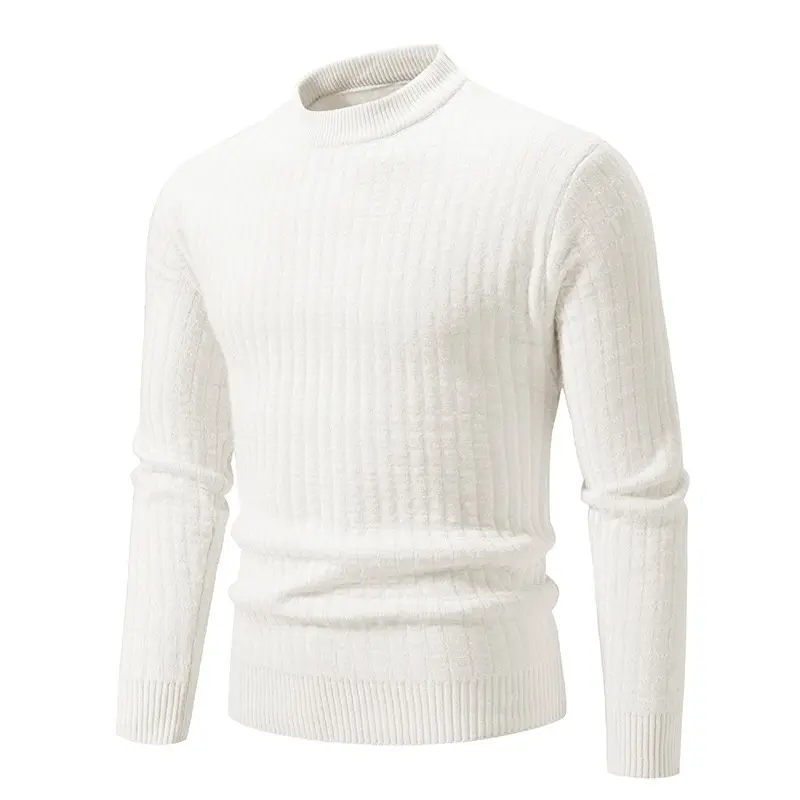 Mens Oversized Long Sleeve Mock Neck Sweater Fall Knit Pullover Sweaters Autumn Waffle Streetwear Winter Warm Jacket Coats