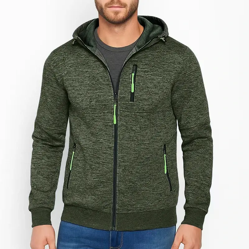 Outdoor Men Hoodies Casual Hoodies for Men with Zip Pockets Full Zip Long Sleeve Sweatshirt Sports Lightweight Hooded Jacket