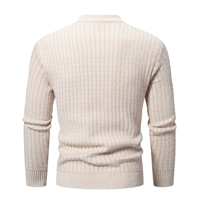 Mens Oversized Long Sleeve Mock Neck Sweater Fall Knit Pullover Sweaters Autumn Waffle Streetwear Winter Warm Jacket Coats