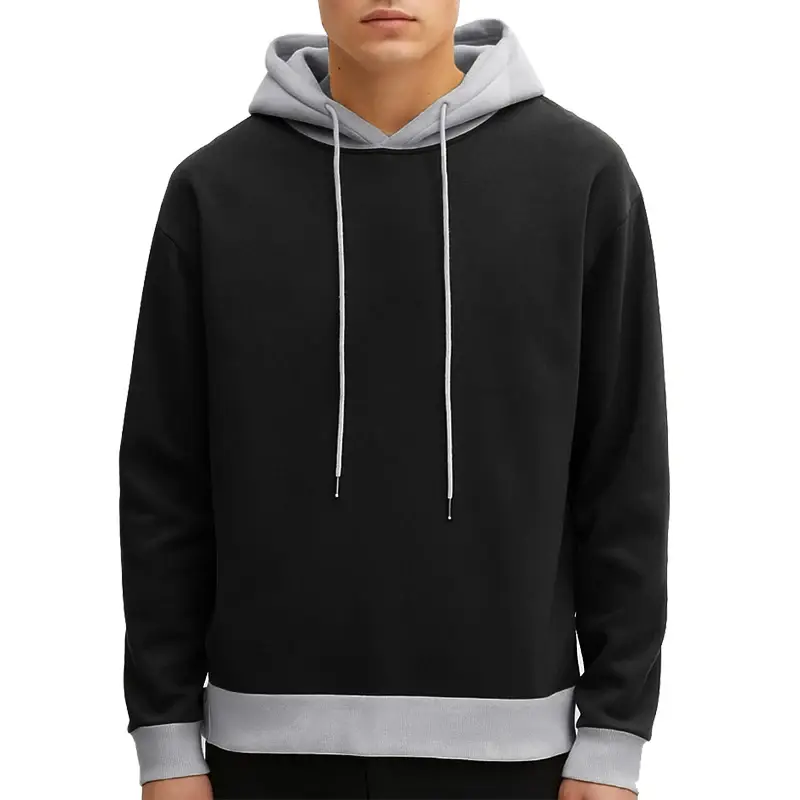 Mens Pullover Hoodie Men Long Sleeve Sweatshirt Casual Hooded Outerwear Drawstring Pullover Sweatshirts Long Sleeve Outwear