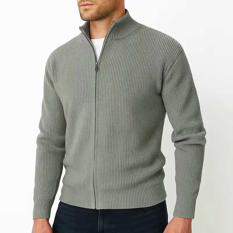 Mens Full Zip Cardigan Sweater Knit Winter Warm Sweaters Outerwear Thick Knitted Cardigan Sweaters Jacket Casual Coats