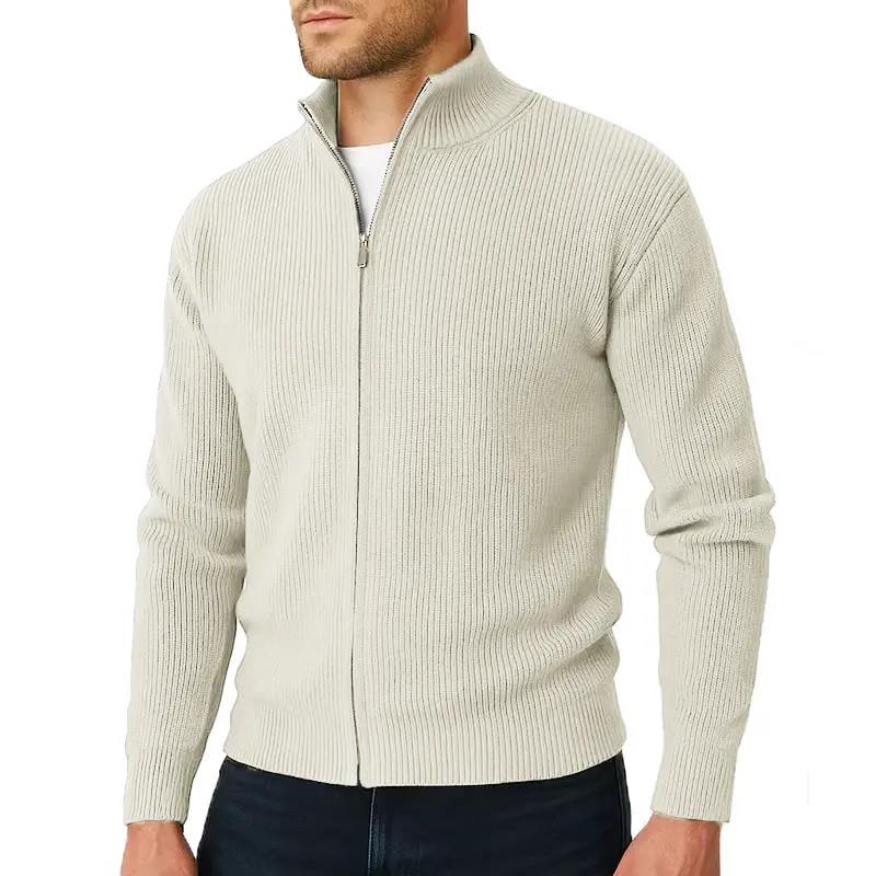 Mens Full Zip Cardigan Sweater Knit Winter Warm Sweaters Outerwear Thick Knitted Cardigan Sweaters Jacket Casual Coats