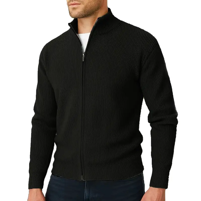 Mens Full Zip Cardigan Sweater Knit Winter Warm Sweaters Outerwear Thick Knitted Cardigan Sweaters Jacket Casual Coats