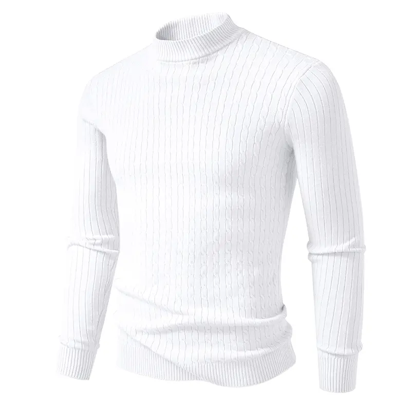 Mens Mock Neck Pullover Sweaters Long Sleeve Lightweight Knit Outwear Dress Casual Warm Sweaters Twist Cable Sweater Coats