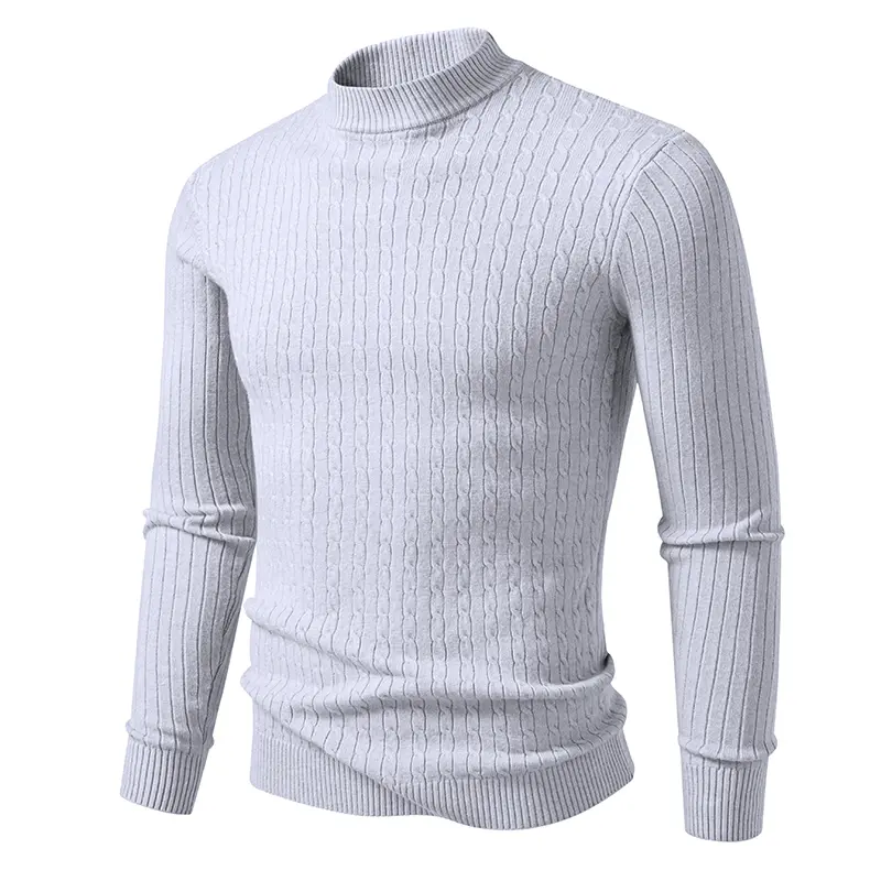 Mens Mock Neck Pullover Sweaters Long Sleeve Lightweight Knit Outwear Dress Casual Warm Sweaters Twist Cable Sweater Coats