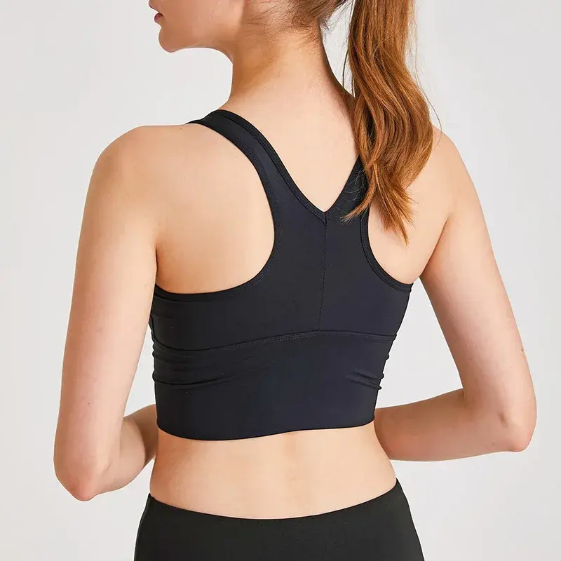 2023 Trendy Fitness Wraparound Vest Solid Color Sports Bra Quick Dry Yoga Running Vest Elasticity Sculpting Shapewear