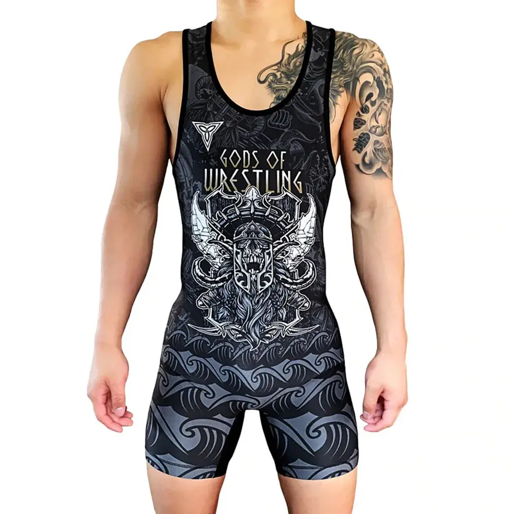 Adult Men's One-piece Suits Competition Weightlifting Training Integrated Clothes Swimming Equipment Bodybuilder Outfit