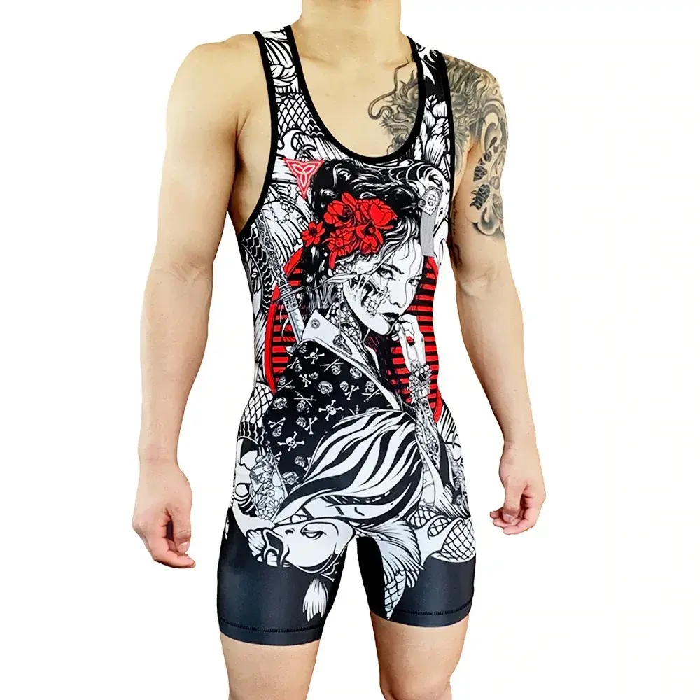 Adult Men's One-piece Suits Competition Weightlifting Training Integrated Clothes Swimming Equipment Bodybuilder Outfit