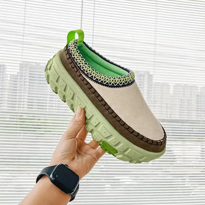 Platform Casual Flats Slippers Women Shoes Round Head Keep Warm Shallow Mouth Fashion Mules Winter Snow Ankle Boots Retro Suede