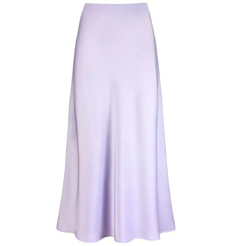 Silky Smooth Acetate Tailored Half Skirt Women's A- Line Skirt Elegant Draped Fish Tail High Waist Spring Summer Fashion