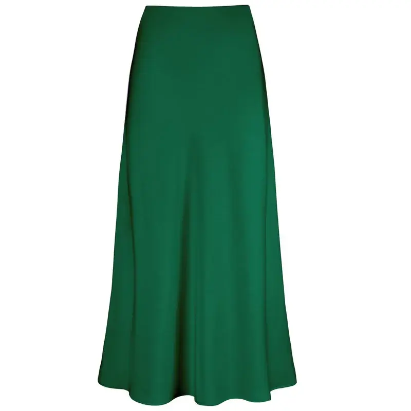 Silky Smooth Acetate Tailored Half Skirt Women's A- Line Skirt Elegant Draped Fish Tail High Waist Spring Summer Fashion