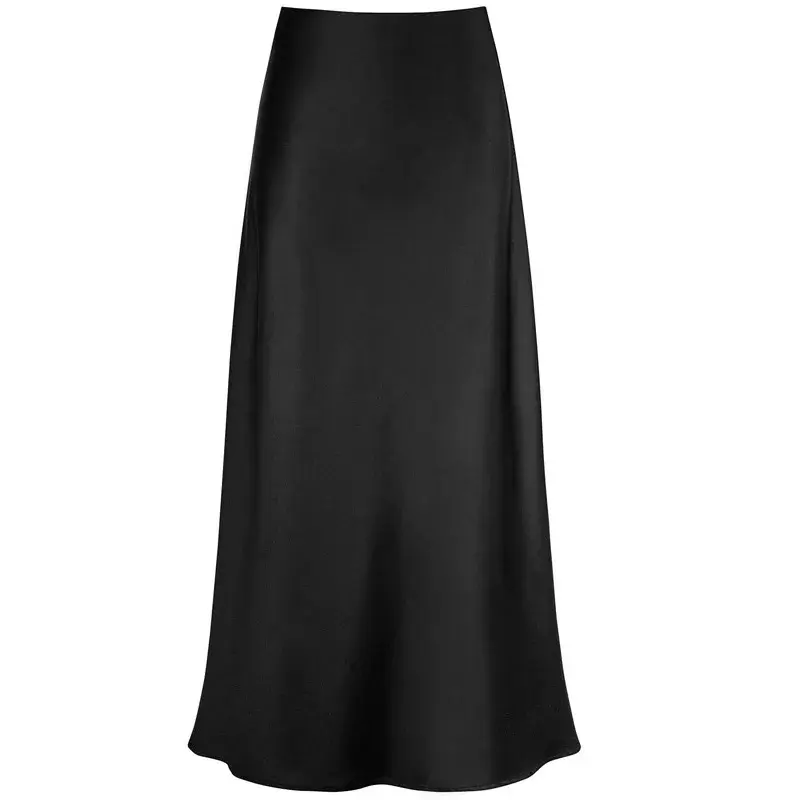 Silky Smooth Acetate Tailored Half Skirt Women's A- Line Skirt Elegant Draped Fish Tail High Waist Spring Summer Fashion