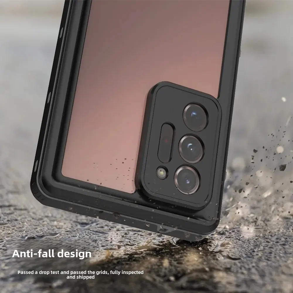 Transparent Waterproof Red Pepper Shell for Samsung Note20/Note20 Ultra Outdoor Sports Anti-Fall Case Clear Protection Cover