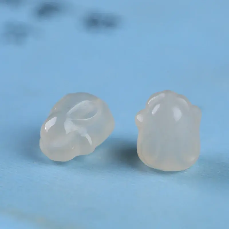 Natural Ice White Jade DIY Carving White Jade Rabbit Cute Rabbit Pendant Accessories Healing Cute Rabbit Jewelry Accessories