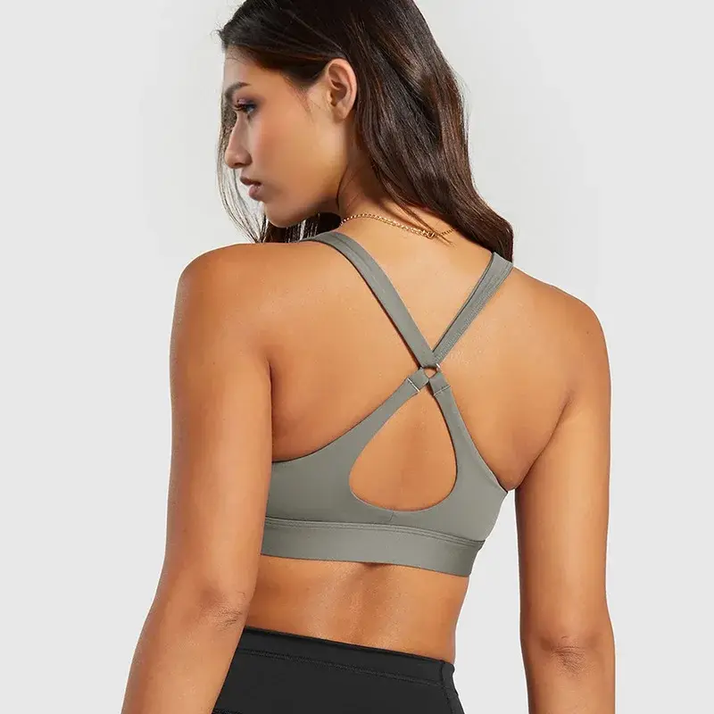 Fashionable European And American Yoga Sports Bra Women's Hollow Design Back Beauty Fitness Running Vest High Strength Yoga Bra