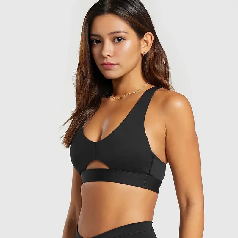 Fashionable European And American Yoga Sports Bra Women's Hollow Design Back Beauty Fitness Running Vest High Strength Yoga Bra