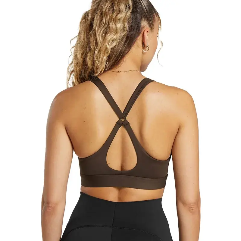 Fashionable European And American Yoga Sports Bra Women's Hollow Design Back Beauty Fitness Running Vest High Strength Yoga Bra