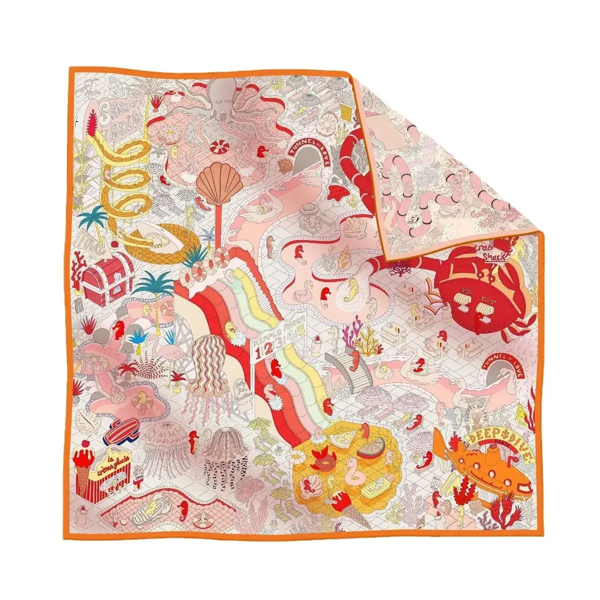 Versatile Twill Handmade Rolled Edge Medium Square Scarf Double-Sided New Style Headscarf 90cm Printing European Scarves For Wom