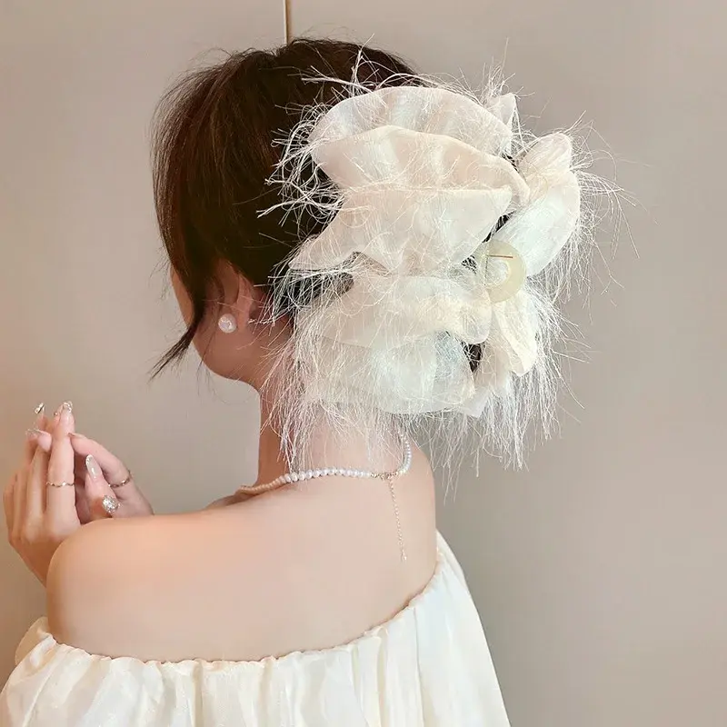 New Multi-Layer Butterfly Knot Hair Clip Large Feather Hair Thickening Shark Clamp Professional Salon Hair Division Fixation