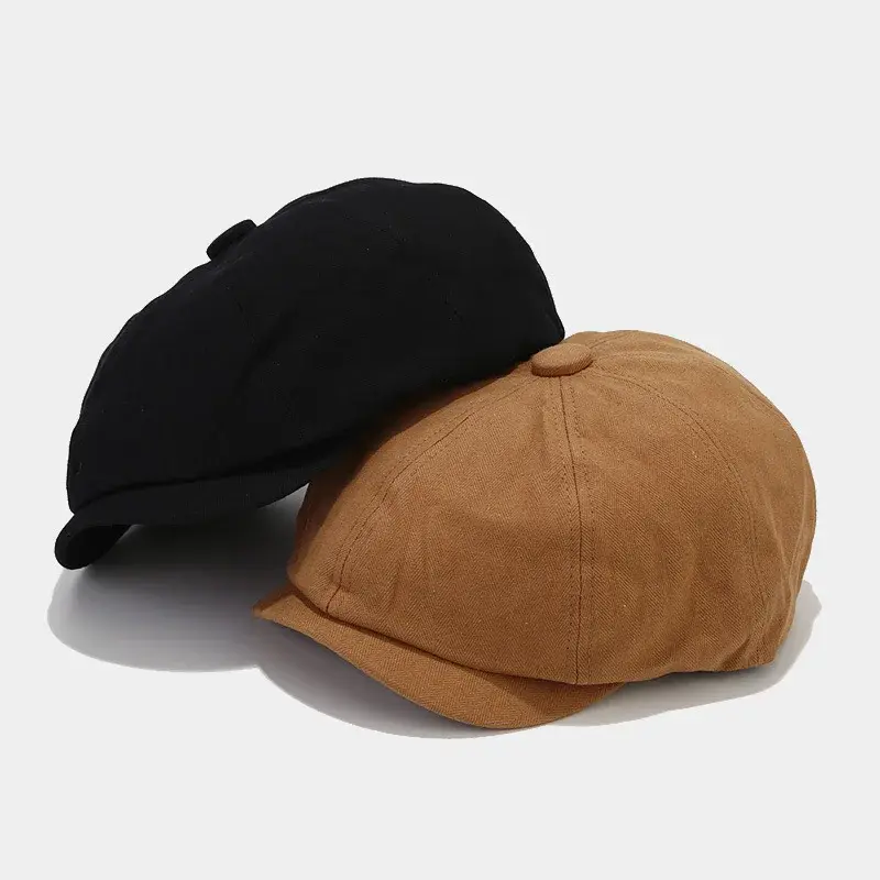 Retro Japanese Style Short Brim Beret Hat Women's Casual Spring Summer Fashionable Street Artist Caps Versatile Lace Net Hats