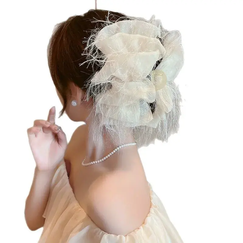 New Multi-Layer Butterfly Knot Hair Clip Large Feather Hair Thickening Shark Clamp Professional Salon Hair Division Fixation