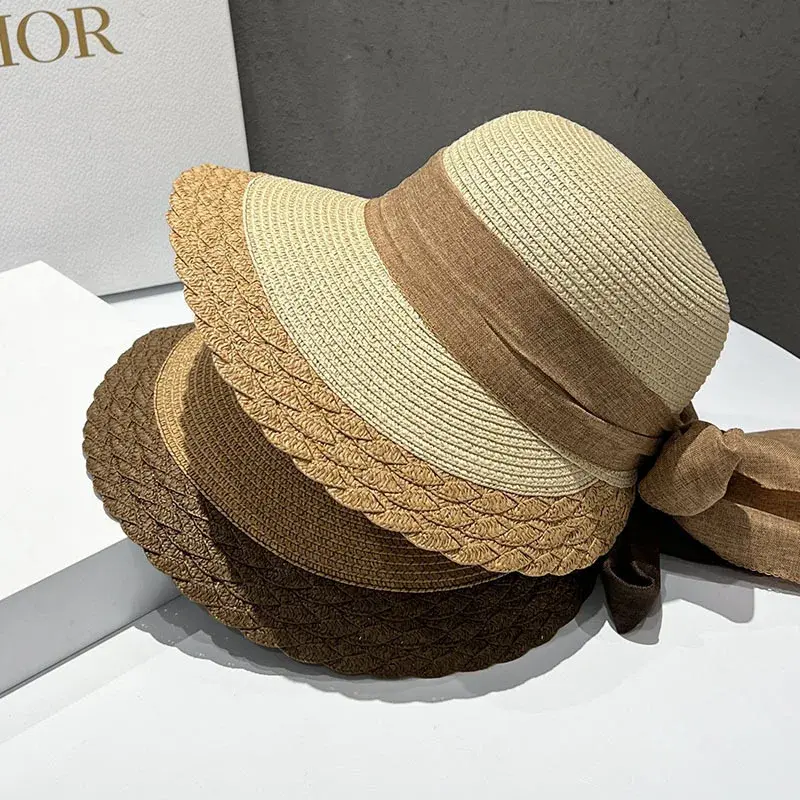 Foldable Summer Women's Sun Hat Casual Large Brim Hat UV Protection Outdoor Travel Straw Hat Lightweight Cooling Cap