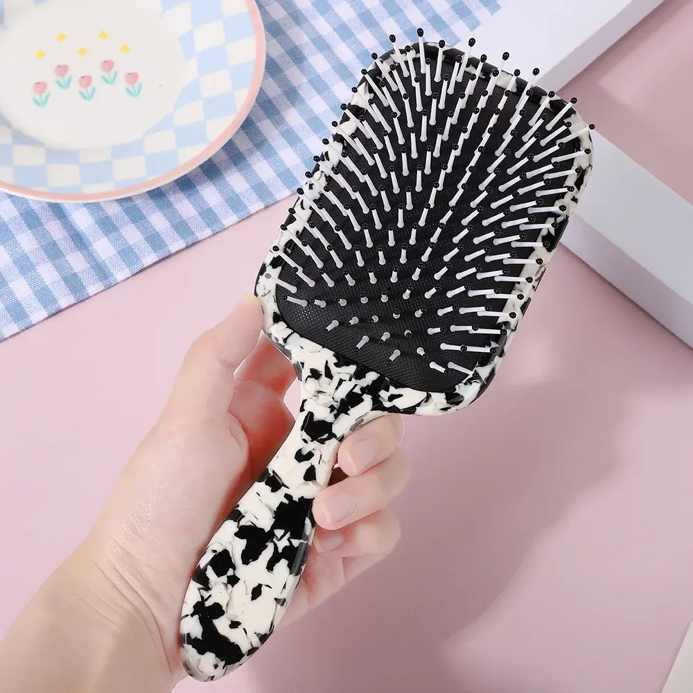 Large Square Acetate Airbag Comb Hairdressing Massage Comb Women's Home Styling Comb Beauty Air Cushion Comb Professional Salon