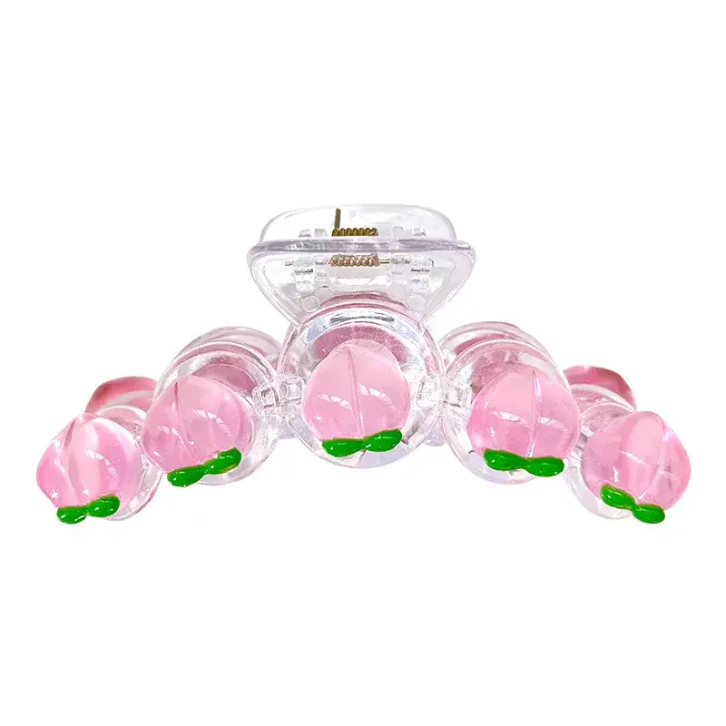 Sweet Girl Shark Clip Strawberry Peach Fruit Large Grab Clip Cute Hair Accessories for Girls Spring Summer New Arrival