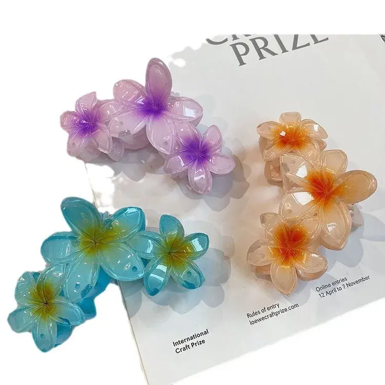 Elegant Side Bun Hair Clip Women's Half up Half down Shark Fin Hair Clip Colorful Egg Flower Vintage Ladies Hair Accessories