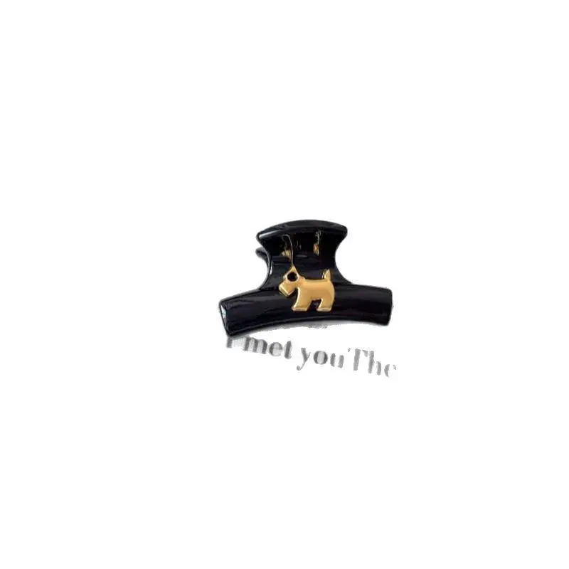 2025 New Gold Label Mini Dog Design Elegant Hair Clips Frizz Hair Professional Salon Partition Fixed Hair Clips Korean Hair Acce