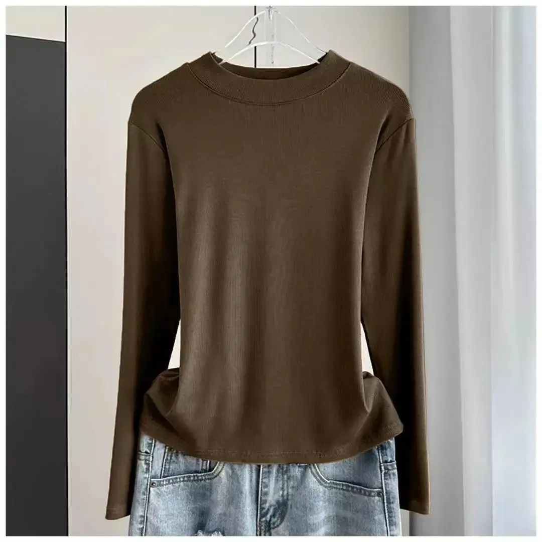 Women's Japanese Style Long Sleeve T-Shirt Loose Fit Slimming Versatile Round Neck Top New Arrival Fall 2024 Clothing