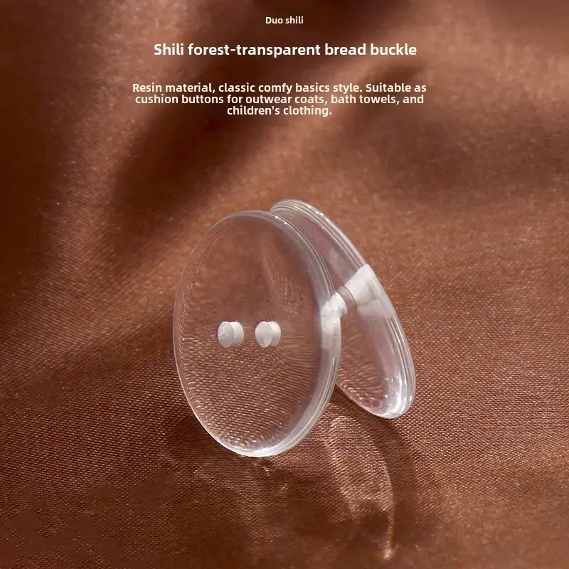 Elegant Transparent Bread Button High-End Feelovercoat Clothing Pad Button Hand-Sewn Resin Buckle Wholesale Universal Style