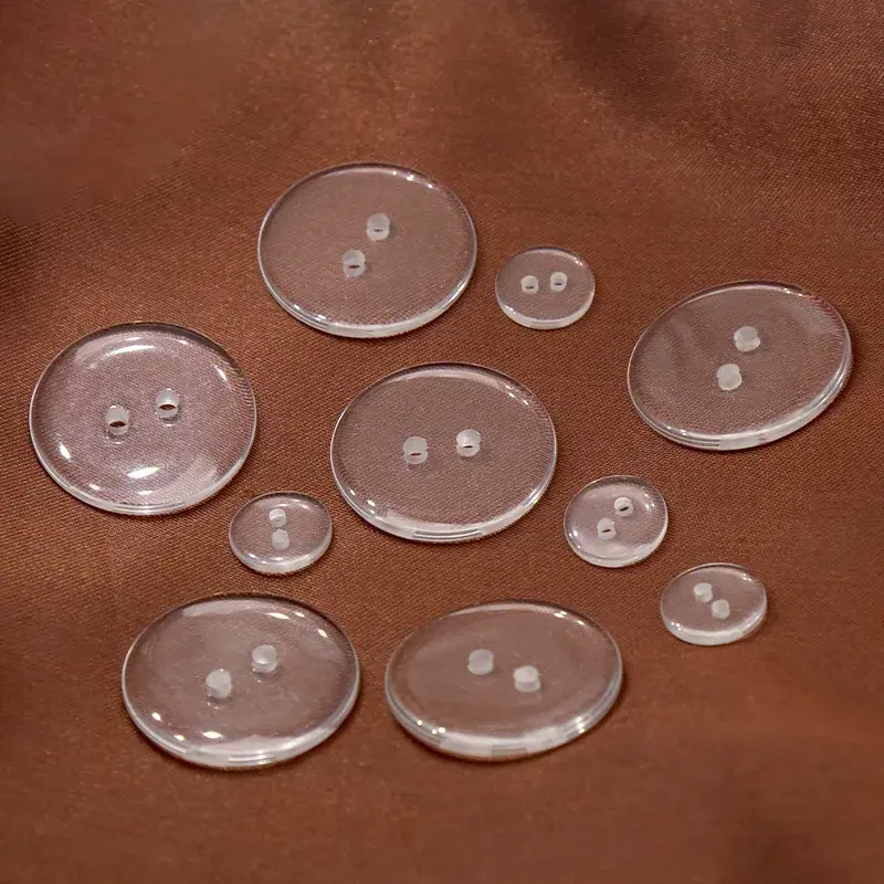 Elegant Transparent Bread Button High-End Feelovercoat Clothing Pad Button Hand-Sewn Resin Buckle Wholesale Universal Style