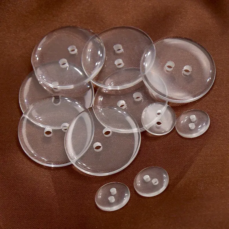 Elegant Transparent Bread Button High-End Feelovercoat Clothing Pad Button Hand-Sewn Resin Buckle Wholesale Universal Style