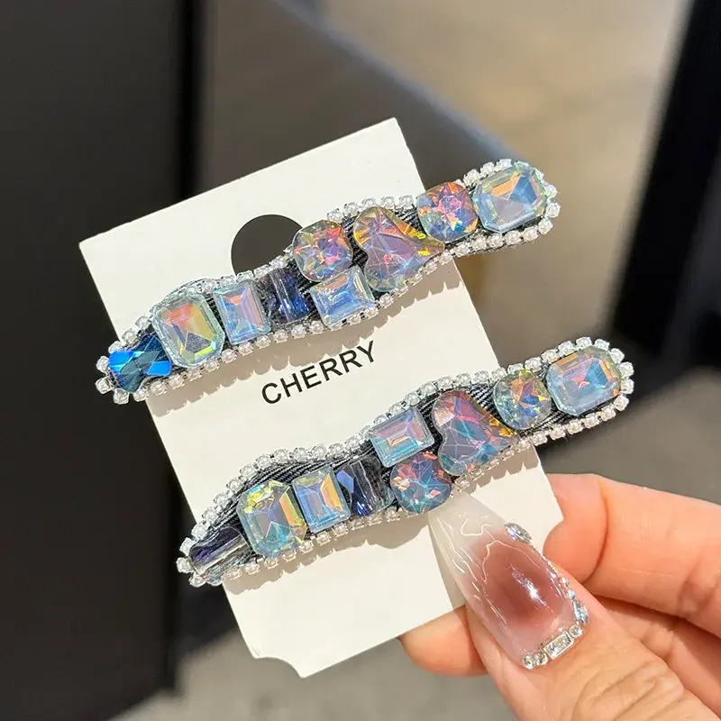 Luxurious Wave Shaped Diamond Hair Clip Heavy Duty Bangs Girl's Hair Clamp Elegant Sensation Professional Salon Partition