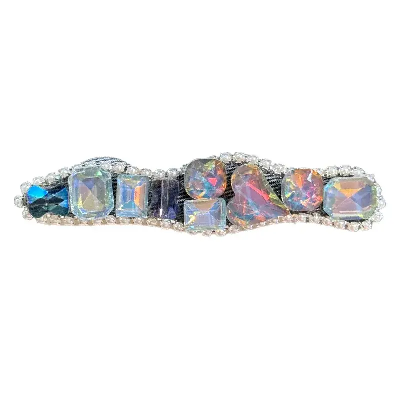 Luxurious Wave Shaped Diamond Hair Clip Heavy Duty Bangs Girl's Hair Clamp Elegant Sensation Professional Salon Partition