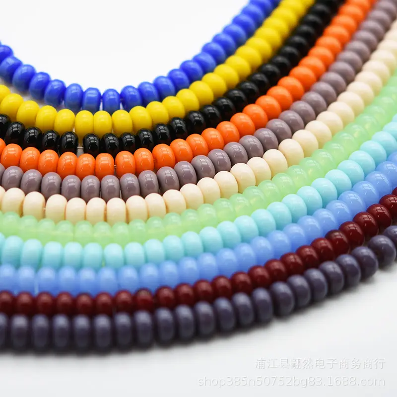 Colorful Imitation Jade Glass Beads Flat Round Beads DIY Jewelry Accessories Partition 8*5mm From China Mainland For Jewelry Mak