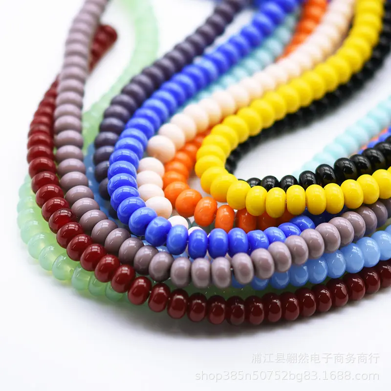 Colorful Imitation Jade Glass Beads Flat Round Beads DIY Jewelry Accessories Partition 8*5mm From China Mainland For Jewelry Mak