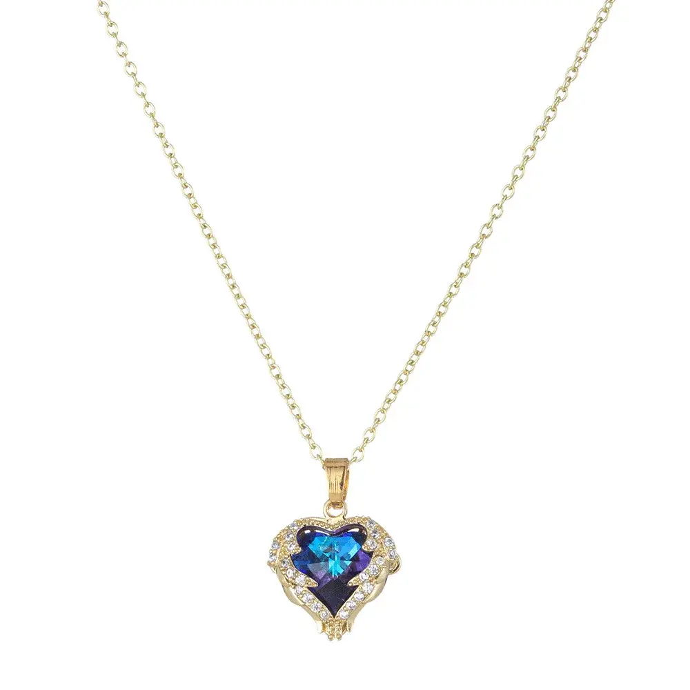 Korean Style Ocean Heart Women's Necklace Non-Fading Luxury Niche Artistic Anti-Allergy Fashionable Clavicle Chain