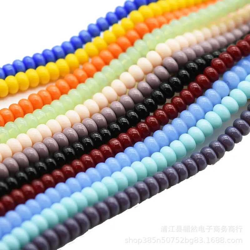 Colorful Imitation Jade Glass Beads Flat Round Beads DIY Jewelry Accessories Partition 8*5mm From China Mainland For Jewelry Mak