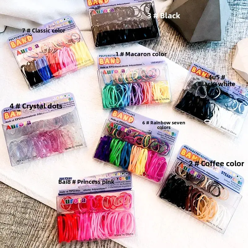 Korean Style Non-Breaking Rubber Band Hair Accessories High Elasticity Disposable Hair Bands Colorful Hair Rings Large And Small