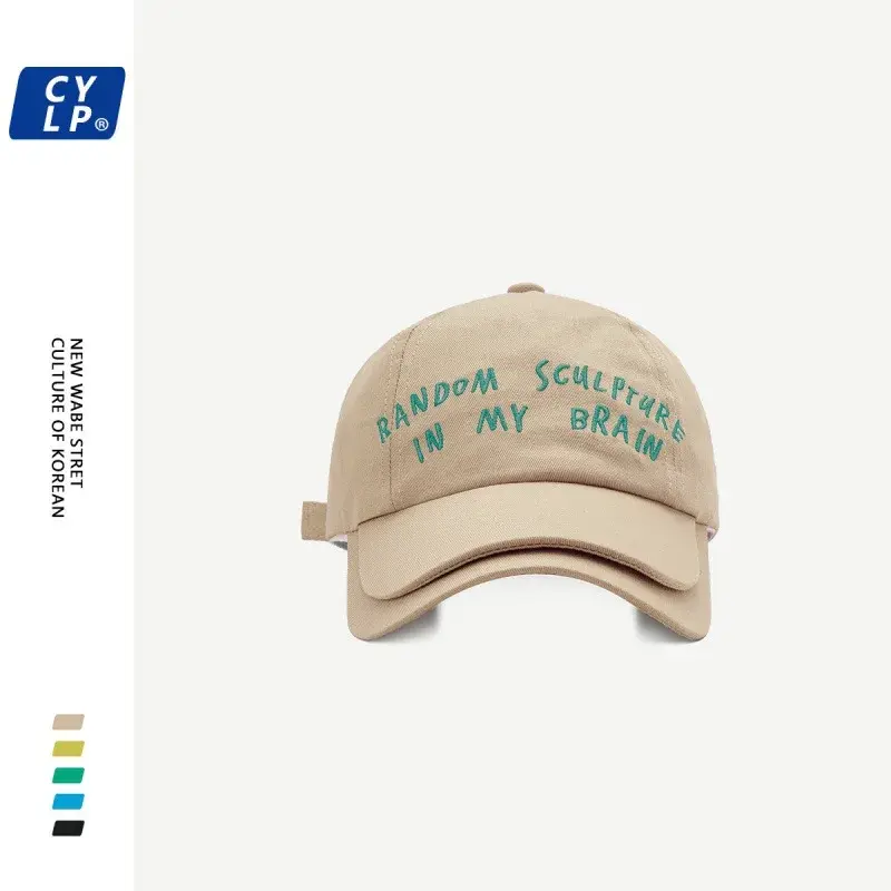 Double Layer Soft Top Baseball Cap Unisex Lettering Bucket Hat Thai Trendy Brand Sunshade Cap for Men And Women
