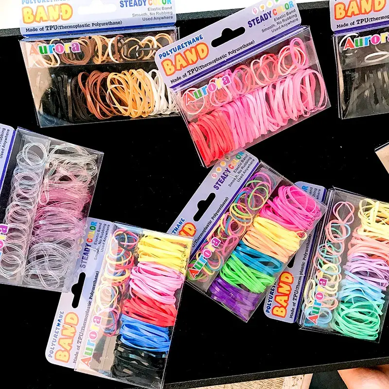 Korean Style Non-Breaking Rubber Band Hair Accessories High Elasticity Disposable Hair Bands Colorful Hair Rings Large And Small