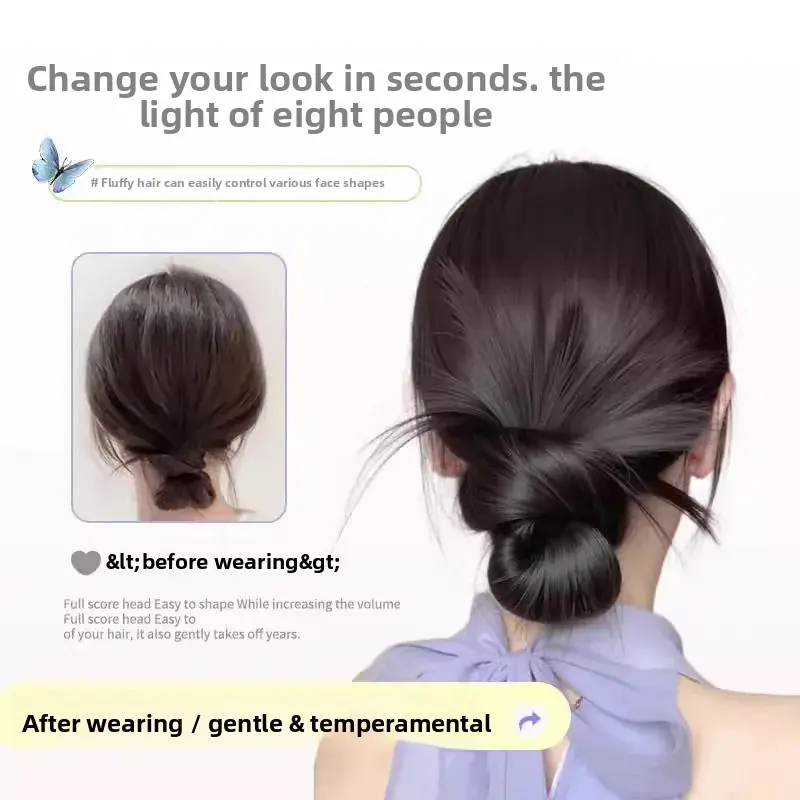 Natural Looking Lazy Girl Hair Extensions Bun Headband Women's Hairpieces Ponytail Wig Fiber from Mainland China