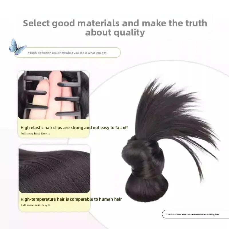Natural Looking Lazy Girl Hair Extensions Bun Headband Women's Hairpieces Ponytail Wig Fiber from Mainland China