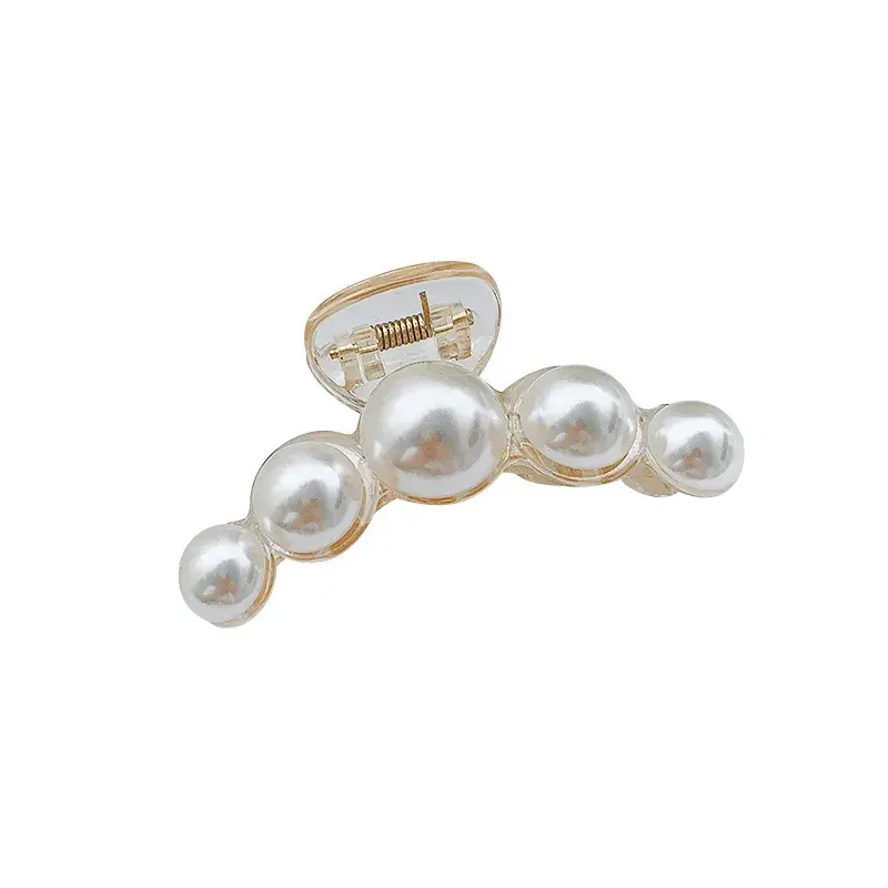 Large Size Pearl Hair Clip Elegant Bathing Shark Clamp Hair Gripper Stylish Hair Accessory Professional Salon Sectioning
